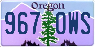 OR license plate 967OWS