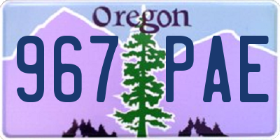 OR license plate 967PAE