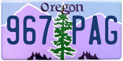 OR license plate 967PAG