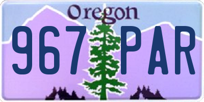 OR license plate 967PAR