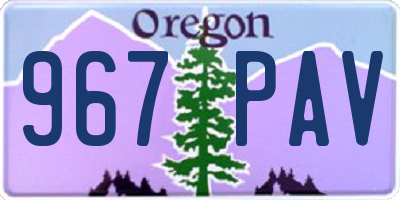 OR license plate 967PAV