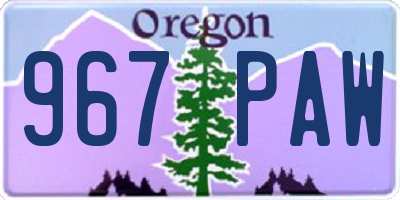 OR license plate 967PAW