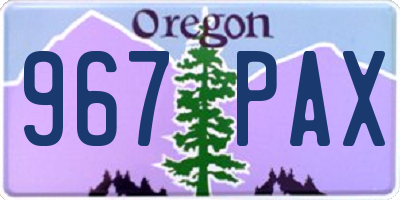 OR license plate 967PAX
