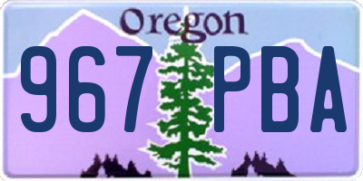 OR license plate 967PBA