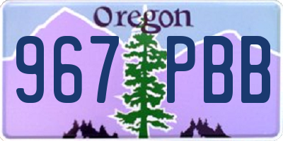 OR license plate 967PBB
