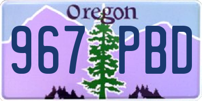 OR license plate 967PBD