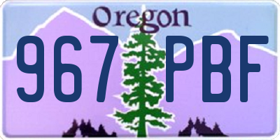 OR license plate 967PBF
