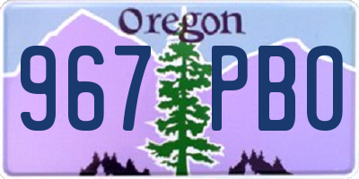 OR license plate 967PBO