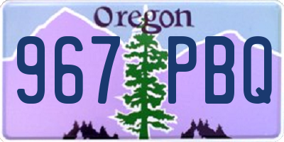 OR license plate 967PBQ