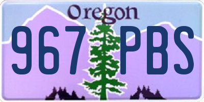 OR license plate 967PBS