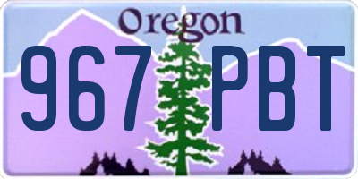 OR license plate 967PBT
