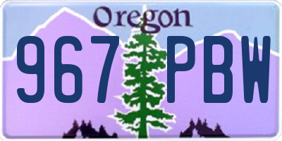 OR license plate 967PBW