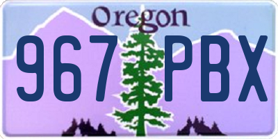 OR license plate 967PBX