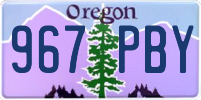 OR license plate 967PBY