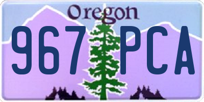 OR license plate 967PCA