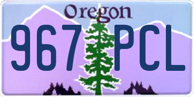 OR license plate 967PCL