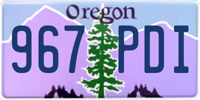 OR license plate 967PDI