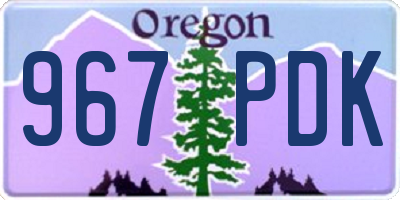 OR license plate 967PDK
