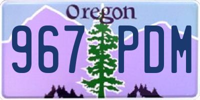 OR license plate 967PDM