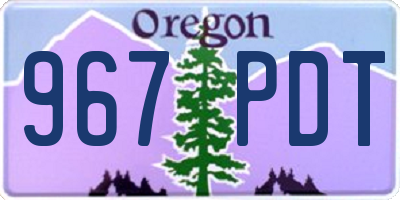 OR license plate 967PDT