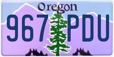 OR license plate 967PDU