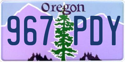 OR license plate 967PDY