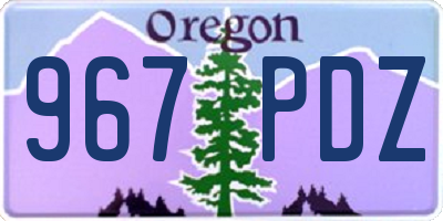 OR license plate 967PDZ