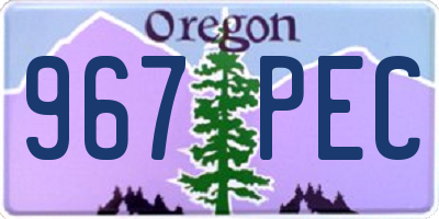 OR license plate 967PEC