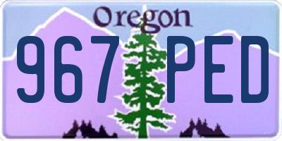 OR license plate 967PED