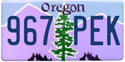 OR license plate 967PEK