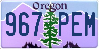 OR license plate 967PEM