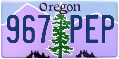 OR license plate 967PEP