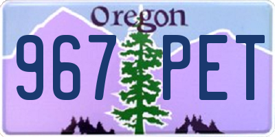 OR license plate 967PET