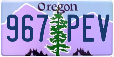OR license plate 967PEV