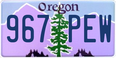 OR license plate 967PEW