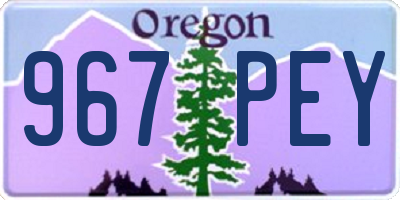 OR license plate 967PEY