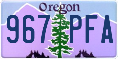 OR license plate 967PFA