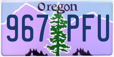OR license plate 967PFU