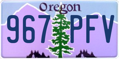 OR license plate 967PFV