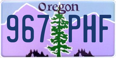 OR license plate 967PHF