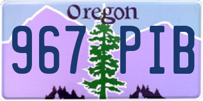 OR license plate 967PIB