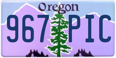 OR license plate 967PIC