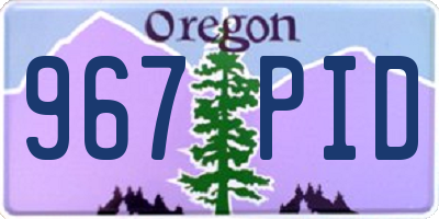 OR license plate 967PID