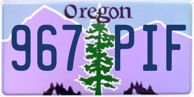 OR license plate 967PIF