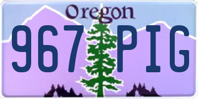 OR license plate 967PIG