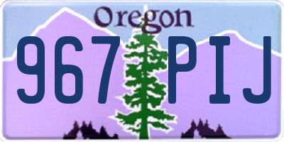 OR license plate 967PIJ