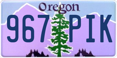 OR license plate 967PIK