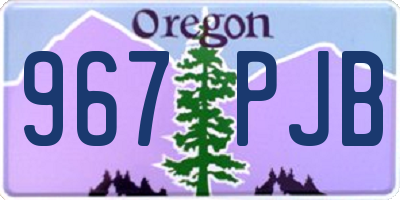 OR license plate 967PJB
