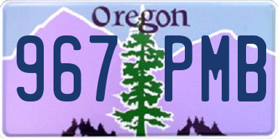 OR license plate 967PMB