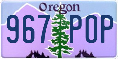 OR license plate 967POP
